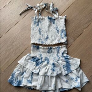 Tweenstyle Blue and White Kids matching set (skort)